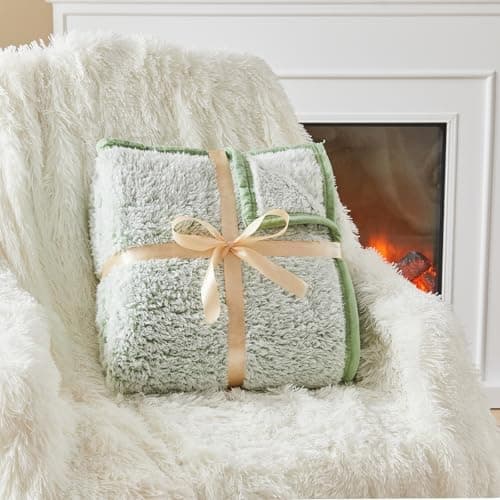 EMME Flauschige Sherpa Kuscheldecke Oeko-Tex 150x200 cm, perfekt für Winterspazieren und Relaxen - doppelseitig weich, l