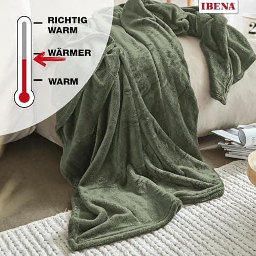 Ibena Kuscheldecke Olbia - flauschig, warm & waschbar, ideal für Kinder im Rose Farbton OEKO-TEX STANDARD 100  
Ibena Ku