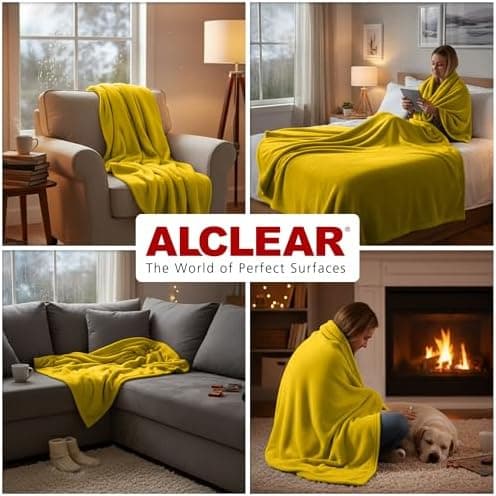 ALCLEAR Schokobraun Fleecedecken 130x160 cm, über 200 g/m2, SOFAGEDECKE DECKE Wohndecke Picknickdecke OEKO-TEX