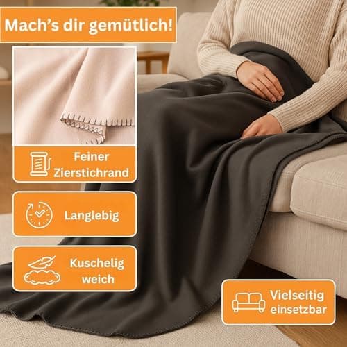 HLKauf Fleecedecke kuschelig, atmungsaktiv und knitterarm 150x200 cm - perfekt für die ganze Familie im Winter-HLKauf-Bl
