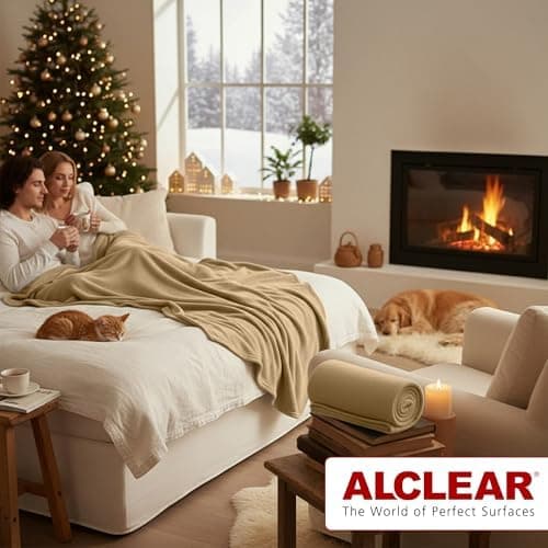 ALCLEAR Schokobraun Fleecedecken 130x160 cm, über 200 g/m2, SOFAGEDECKE DECKE Wohndecke Picknickdecke OEKO-TEX