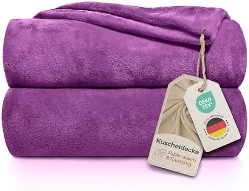 Gräfenstayn® Kuscheldecke flauschig & super weich - hochwertige Fleecedecke als Wohndecke & Tagesdecke - Overlap-Decke f