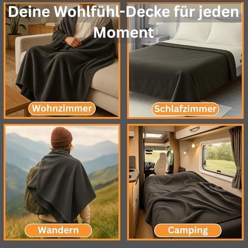 HLKauf Fleecedecke kuschelig, atmungsaktiv und knitterarm 150x200 cm - perfekt für die ganze Familie im Winter-HLKauf-Bl
