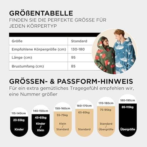 BEDSURE Hoodie Decke mit Ärmeln - Warme Kuschelpullover für Frauen - Tragbare Erwachsenendekke Grau OEKO-TEX 95x85 cm
