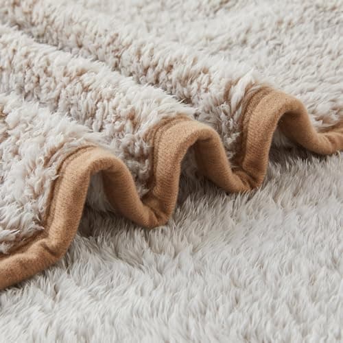 EMME Flauschige Sherpa Kuscheldecke Oeko-Tex 150x200 cm, perfekt für Winterspazieren und Relaxen - doppelseitig weich, l