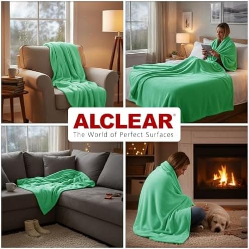 ALCLEAR Schokobraun Fleecedecken 130x160 cm, über 200 g/m2, SOFAGEDECKE DECKE Wohndecke Picknickdecke OEKO-TEX