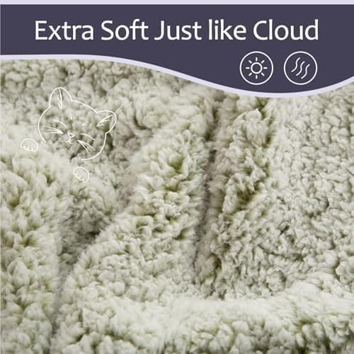 EMME Flauschige Sherpa Kuscheldecke Oeko-Tex 150x200 cm, perfekt für Winterspazieren und Relaxen - doppelseitig weich, l