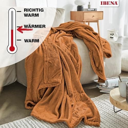 Ibena Kuscheldecke Olbia - flauschig, warm & waschbar, ideal für Kinder im Rose Farbton OEKO-TEX STANDARD 100  
Ibena Ku