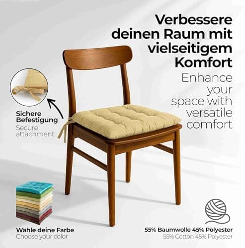 Etérea Türkiswaschbares Sitzkissen Stuhl 40x40 2er Set Inneneinbau - Outdoor & Indoor - OEKO-TEX Made in Green
