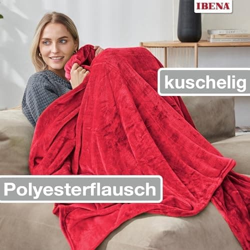 Ibena Kuscheldecke Olbia - flauschig, warm & waschbar, ideal für Kinder im Rose Farbton OEKO-TEX STANDARD 100  
Ibena Ku