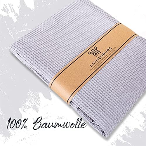 LAYNENBURG Premium Sommerdecke 150 x 200 cm - Waffelpique 100% Baumwolle - Creme OEKO-TEX STANDARD 100