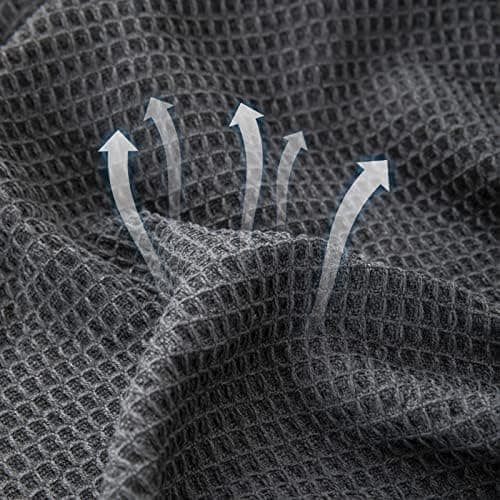 GAOWEI Premium Tagesdecke Grau - Multiwertige Sofa Cover 180x230cm - Dekorative Fransen, Groß Waffelmuster, als Bett- un