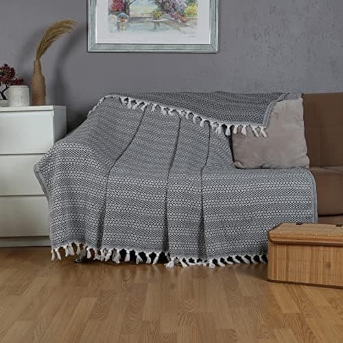 Tuiste Einzelbett Tagesdecke Hellgrau, kuschelige Couchüberwurf, Sommerdecke 150x200 cm  
Tuiste Einzelbett Tagesdecke H