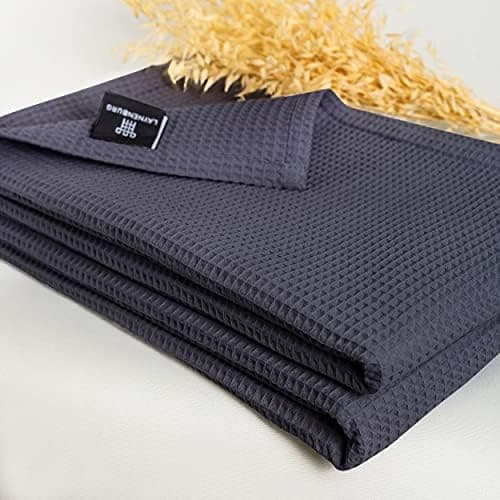 LAYNENBURG Premium Sommerdecke 150 x 200 cm - Waffelpique 100% Baumwolle - Creme OEKO-TEX STANDARD 100