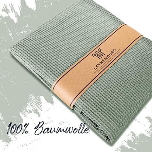 LAYNENBURG Premium Sommerdecke 150 x 200 cm - Waffelpique 100% Baumwolle - Creme OEKO-TEX STANDARD 100