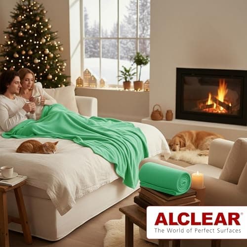 ALCLEAR Schokobraun Fleecedecken 130x160 cm, über 200 g/m2, SOFAGEDECKE DECKE Wohndecke Picknickdecke OEKO-TEX
