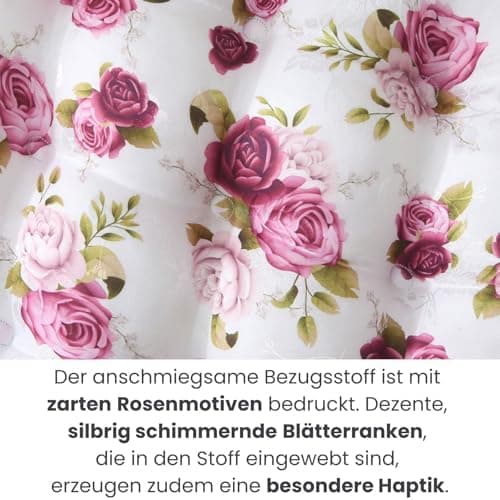 Wometo Sitzkissen Bodenkissen - Landhaus Rosen-Motiv für Indoor und Outdoor OEKO-TEX