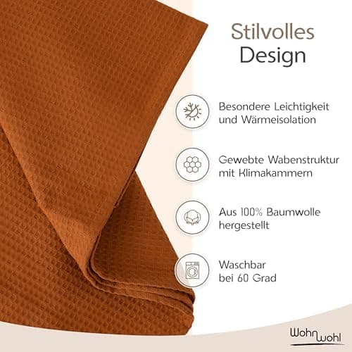 Tagesdecke Grau 100% Baumwolle Pflegeleicht Sommerdecke