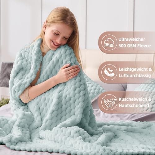 Vielit Ultraweiche Kuscheldecke Flauschig Rot – Warme & Gemütliche Couch & Sofadecke, Atmungsaktiv & Pflegeleicht, OEKO-
