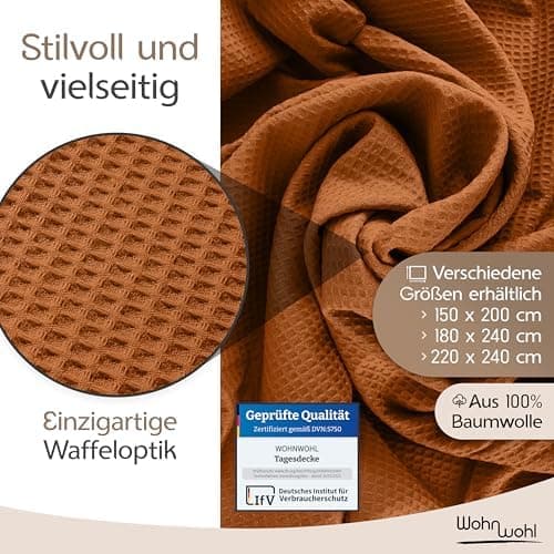 Tagesdecke Grau 100% Baumwolle Pflegeleicht Sommerdecke