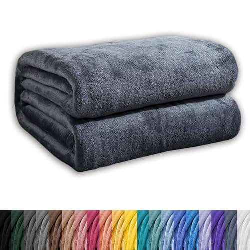 Kuscheldecke Flauschig Fleecedecke für Tiefen Schlaf und Bessere Erholung, Schwarz 130 x 160 cm