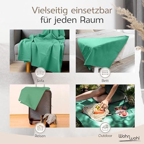 Tagesdecke Grau 100% Baumwolle Pflegeleicht Sommerdecke