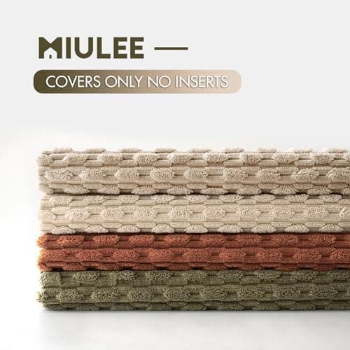 MIULEE 4er Set Dekorative Kissenhülle Wohnzimmer Schlafzimmer Orange Grün