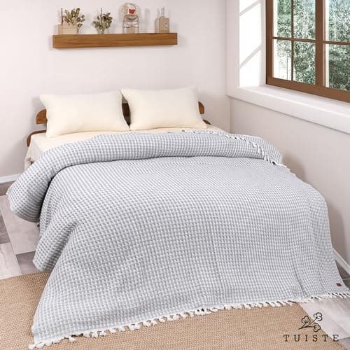Premium Tagesdecke Einzelbett 150x200 Grau für Sofa und Bett
