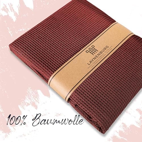 LAYNENBURG Premium Sommerdecke 150 x 200 cm - Waffelpique 100% Baumwolle - Creme OEKO-TEX STANDARD 100