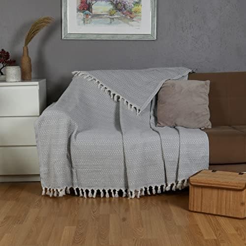 Tuiste Einzelbett Tagesdecke Hellgrau, kuschelige Couchüberwurf, Sommerdecke 150x200 cm  
Tuiste Einzelbett Tagesdecke H