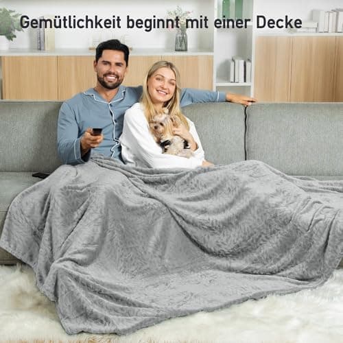 Winthome Kuscheldecke Flauschig Weich für Kinder geeignet, Warme Couchdecke Pflegeleicht, Kuschelige Fleecedecke für all