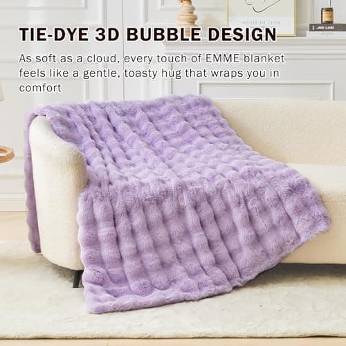 EMME Flauschige Wohndecke für Couch Kaninchen Plüsch Fleecedeckemercialwohndecke-sofa-decke-bubble-decke-wohndecke-flaus
