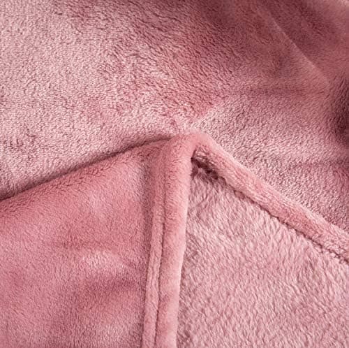 TASTHROW Weiche Fleecedecke für Wohnzimmer, Soft und Warm Tagesdecke, perfekt für Familie und Gäste (Rosa, 130x180cm)