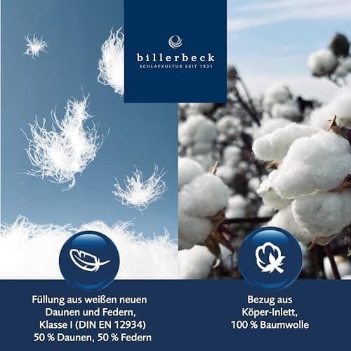 Billerbeck weiches Kuschelkissen D/F - perfekt fürs Wochenende - 40 x 40 cm - Daunen und Federn Mischung