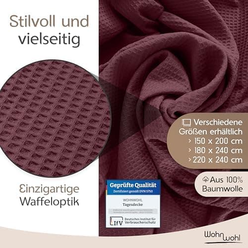 Tagesdecke Grau 100% Baumwolle Pflegeleicht Sommerdecke