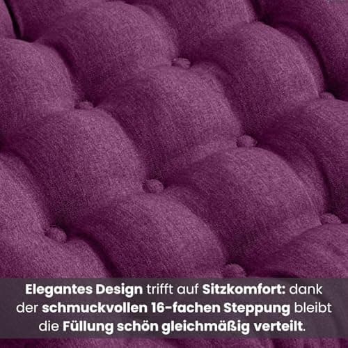 Wometo 4er Set Sitzkissen Stuhl OekoTex - beigeh ConfigurationManager Stuhlkissen Funktionales Polster mit Bändern OEKO-