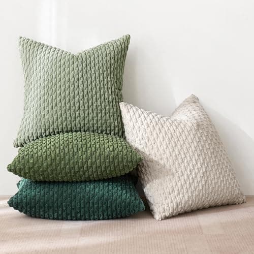MIULEE 4er Set Dekorative Kissenhülle Wohnzimmer Schlafzimmer Orange Grün