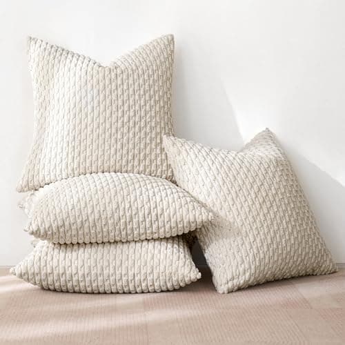MIULEE 4er Set Dekorative Kissenhülle Wohnzimmer Schlafzimmer Orange Grün