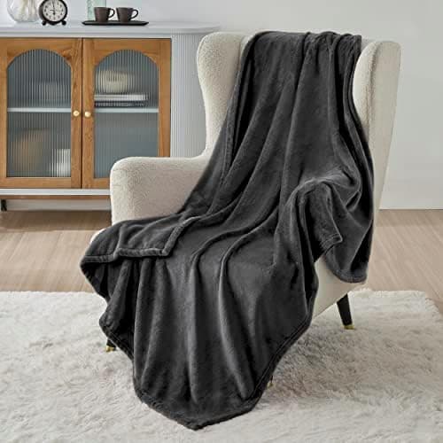 BEDSURE Wohndecke Warm Grau - Weich, Fleecedecke für Frauen, Couch Überwurf 150x200cm
