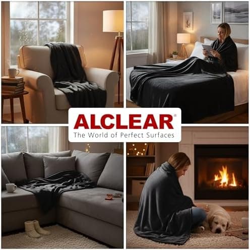 ALCLEAR Schokobraun Fleecedecken 130x160 cm, über 200 g/m2, SOFAGEDECKE DECKE Wohndecke Picknickdecke OEKO-TEX