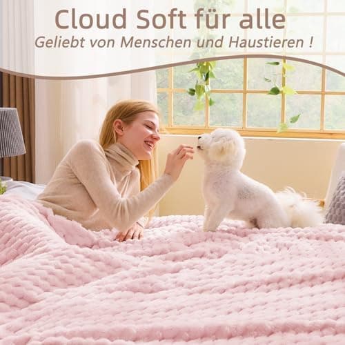 Vielit Ultraweiche Kuscheldecke Flauschig Rot – Warme & Gemütliche Couch & Sofadecke, Atmungsaktiv & Pflegeleicht, OEKO-