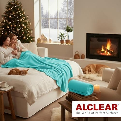 ALCLEAR Schokobraun Fleecedecken 130x160 cm, über 200 g/m2, SOFAGEDECKE DECKE Wohndecke Picknickdecke OEKO-TEX