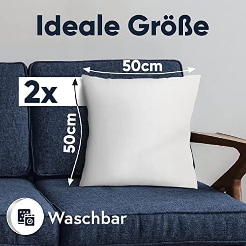 Moon 2er Pack Nonwoven Füllkissen - Festes Gehalte - 40x40cm - OEKO-TEX Standard 100 -Ideal für Möbelneuverputzung und C