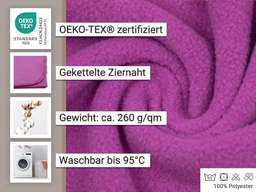 ZOLLNER Kuscheldecke in Taupe - weiche Couchdecke 130x170 cm - waschbar bis 95°C - Hotelqualität - Oeko Tex® Zertifizier