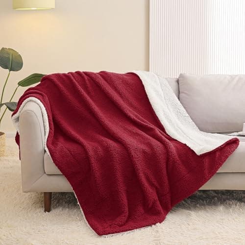 Exclusivo Mezcla Decke, Warme Kuscheldecke für Bett und Sofa, Tiefviolett/Lila 130x150 cm