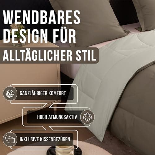 Oeko-TEX Zertifiziert_sleep komfortabel 4-jahreszeiten Bettdecke 135x200 Washbar Baumwolle & Mikrofaser Atmungsaktiv + K