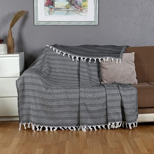 Tuiste Einzelbett Tagesdecke Hellgrau, kuschelige Couchüberwurf, Sommerdecke 150x200 cm  
Tuiste Einzelbett Tagesdecke H