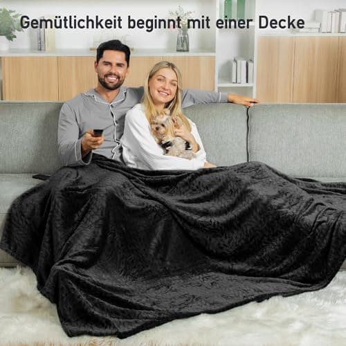 Winthome Kuscheldecke Flauschig Weich für Kinder geeignet, Warme Couchdecke Pflegeleicht, Kuschelige Fleecedecke für all