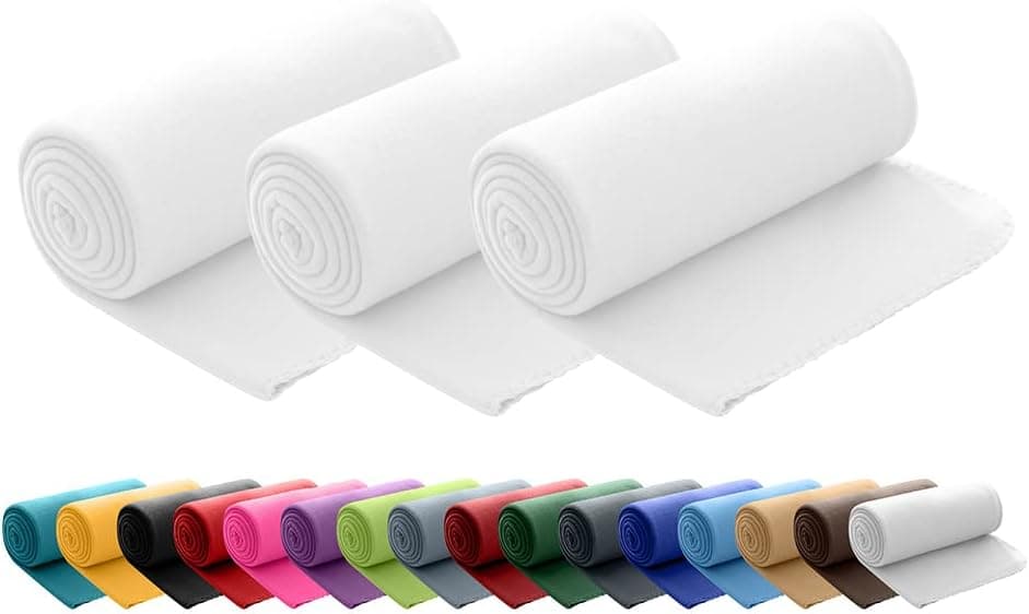 Wometo 3er Set Polar Fleecedecke OEKO-TEX STANDARD 100 Anti-Pilling Kettelrand beige Sand