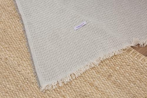 Todocama Mehrzweck-Tagesdecke - Beige Sand, 180 x 260 cm, Bett und Sofa Überwurf, Jarapas, Waffelstruktur, Multi-Use